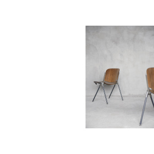 Vintage Italian Desk Chair Agorà by Paolo Favaretto for Emmegi, 1970s, Set of 2