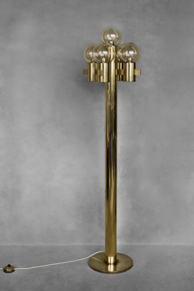 Sculptural Gold Floor Lamp with 5 Lights by Hans-Agne Jakobsson for Hans-Agne Jakobsson AB, 1960s