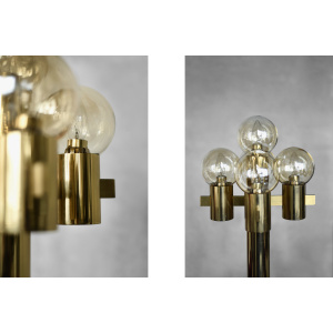 Sculptural Gold Floor Lamp with 5 Lights by Hans-Agne Jakobsson for Hans-Agne Jakobsson AB, 1960s