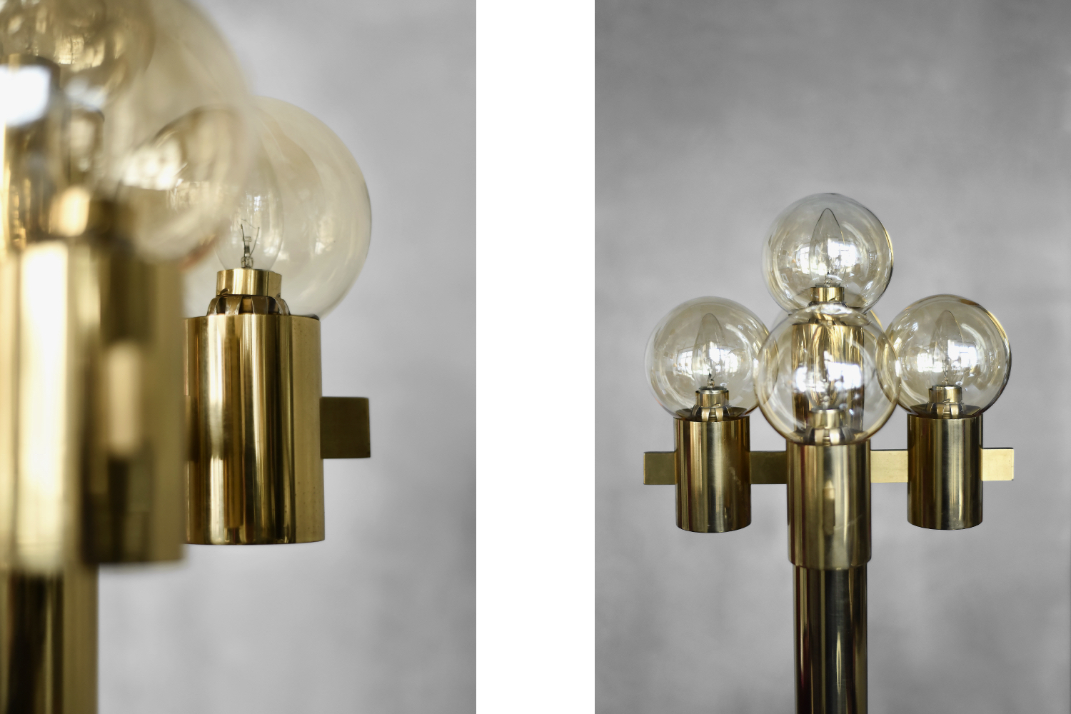 Sculptural Gold Floor Lamp with 5 Lights by Hans-Agne Jakobsson for Hans-Agne Jakobsson AB, 1960s