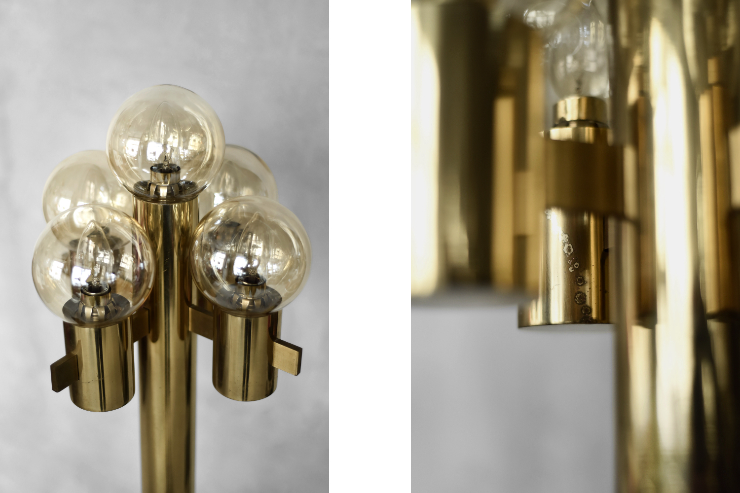 Sculptural Gold Floor Lamp with 5 Lights by Hans-Agne Jakobsson for Hans-Agne Jakobsson AB, 1960s