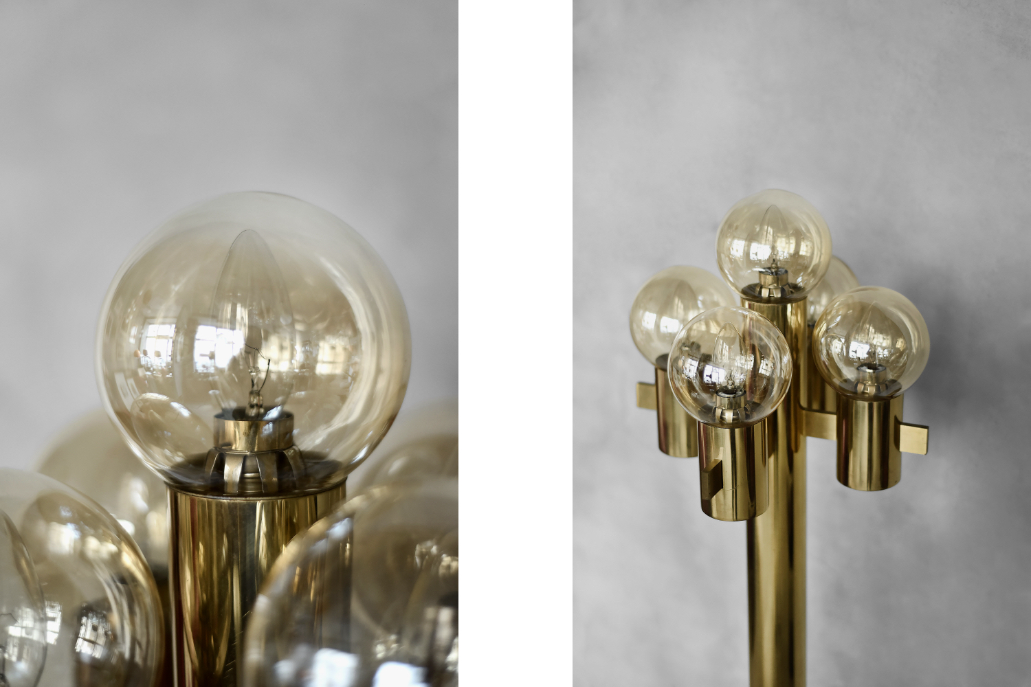 Sculptural Gold Floor Lamp with 5 Lights by Hans-Agne Jakobsson for Hans-Agne Jakobsson AB, 1960s