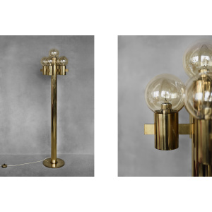 Sculptural Gold Floor Lamp with 5 Lights by Hans-Agne Jakobsson for Hans-Agne Jakobsson AB, 1960s