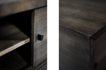 Mid-Century Modern Long Scandinavian Ash Sideboard with Matte Metal Handles, 1960s - Image 16