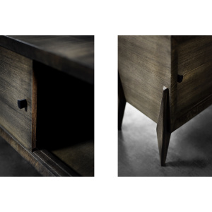 Mid-Century Modern Long Scandinavian Ash Sideboard with Matte Metal Handles, 1960s