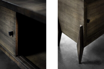 Mid-Century Modern Long Scandinavian Ash Sideboard with Matte Metal Handles, 1960s - Image 13