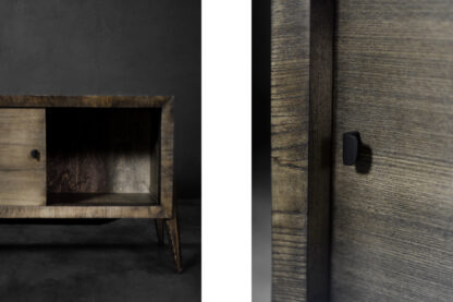 Mid-Century Modern Long Scandinavian Ash Sideboard with Matte Metal Handles, 1960s - Image 2
