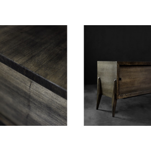 Mid-Century Modern Long Scandinavian Ash Sideboard with Matte Metal Handles, 1960s