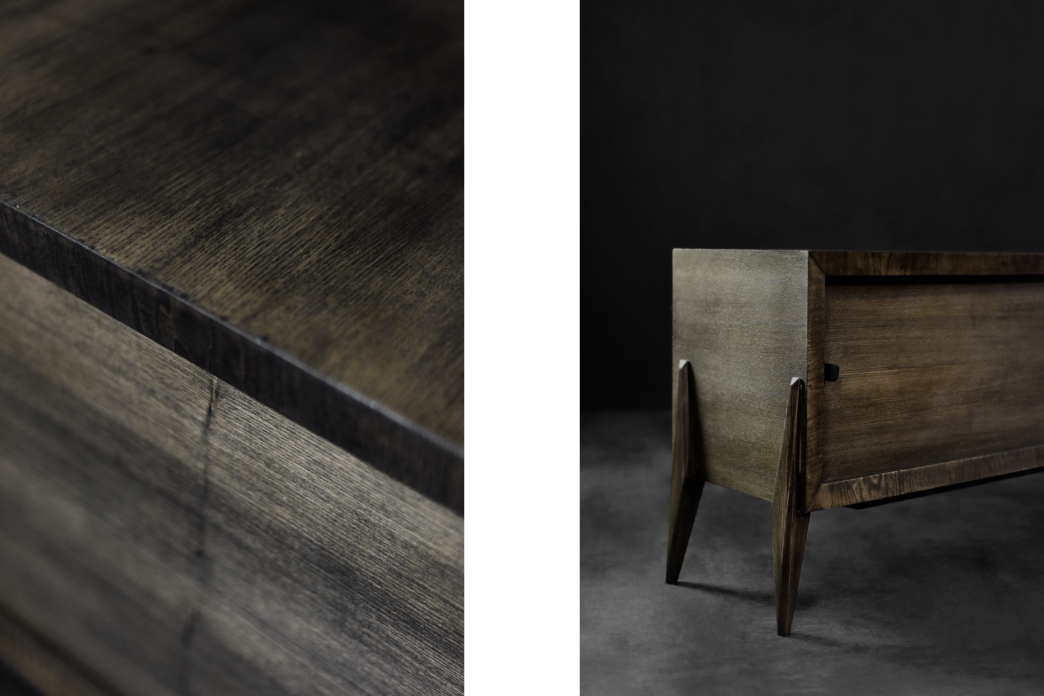 Mid-Century Modern Long Scandinavian Ash Sideboard with Matte Metal Handles, 1960s