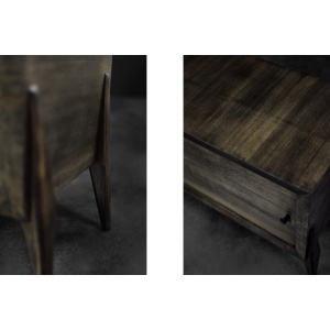 Mid-Century Modern Long Scandinavian Ash Sideboard with Matte Metal Handles, 1960s