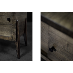 Mid-Century Modern Long Scandinavian Ash Sideboard with Matte Metal Handles, 1960s