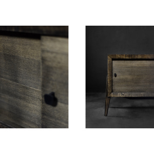 Mid-Century Modern Long Scandinavian Ash Sideboard with Matte Metal Handles, 1960s