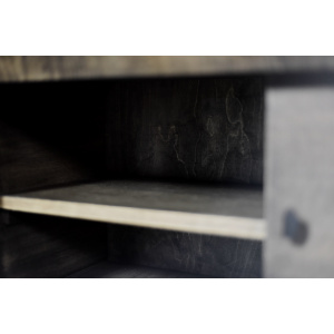 Mid-Century Modern Long Scandinavian Ash Sideboard with Matte Metal Handles, 1960s