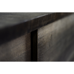Mid-Century Modern Long Scandinavian Ash Sideboard with Matte Metal Handles, 1960s