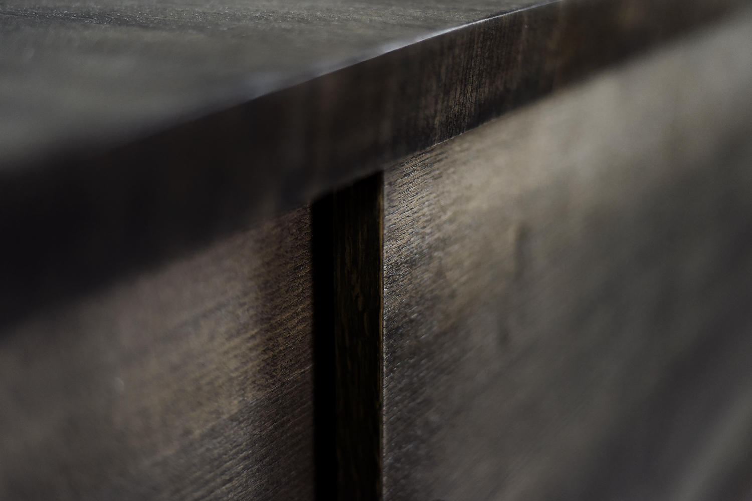 Mid-Century Modern Long Scandinavian Ash Sideboard with Matte Metal Handles, 1960s