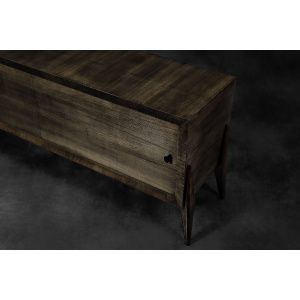 Mid-Century Modern Long Scandinavian Ash Sideboard with Matte Metal Handles, 1960s