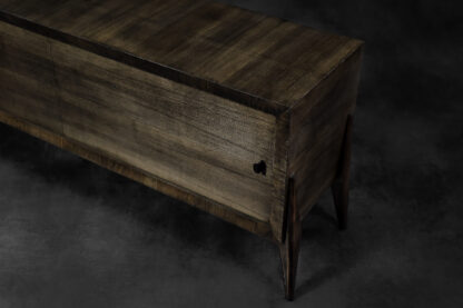 Mid-Century Modern Long Scandinavian Ash Sideboard with Matte Metal Handles, 1960s - Image 10