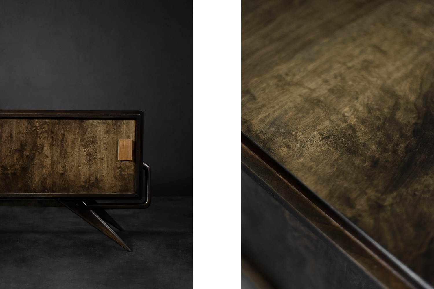 Mid-Century Scandinavian Modern Birch Sideboard with a Futuristic Base, 1960s