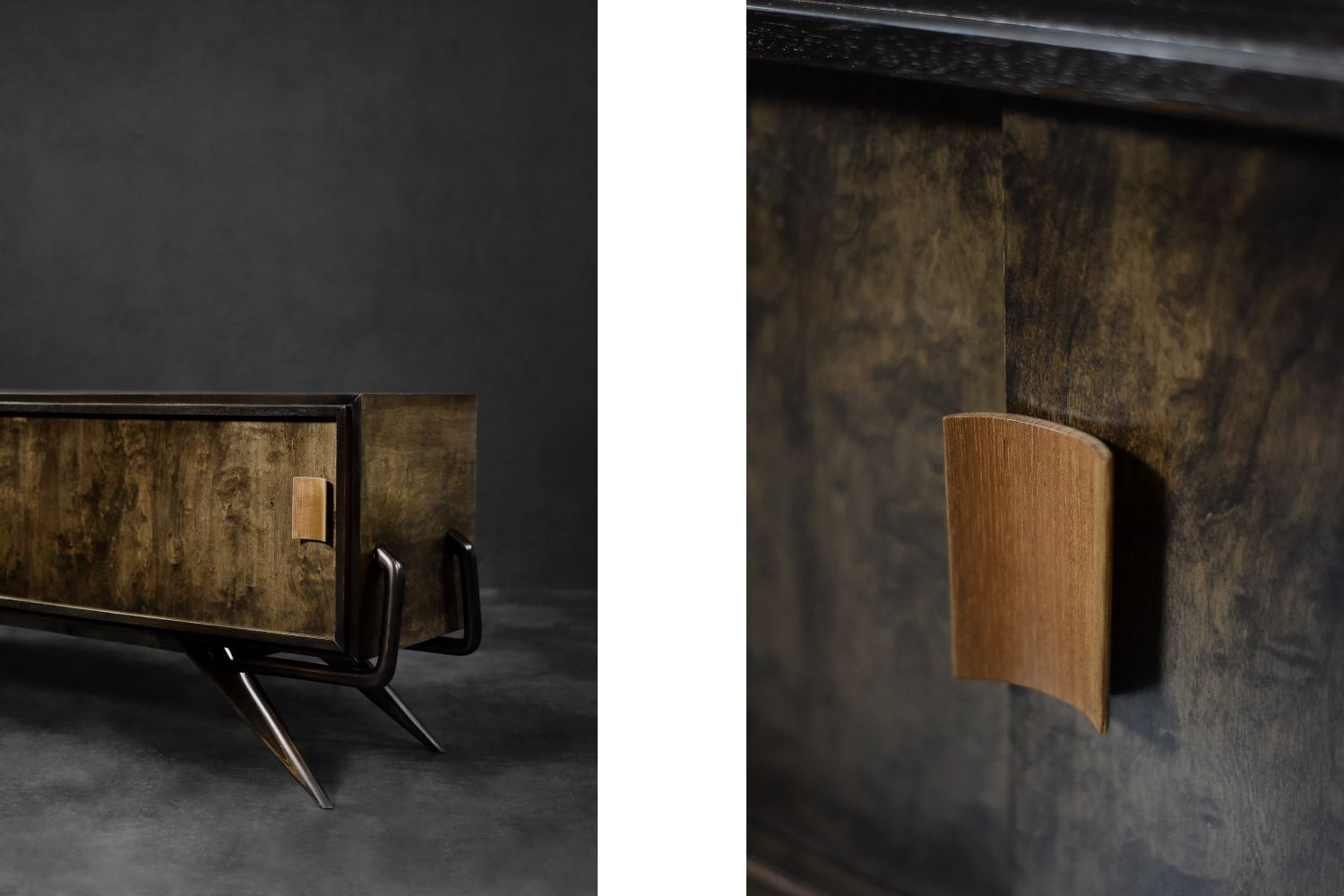 Mid-Century Scandinavian Modern Birch Sideboard with a Futuristic Base, 1960s