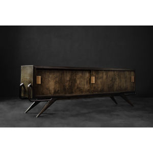 Mid-Century Scandinavian Modern Birch Sideboard with a Futuristic Base, 1960s
