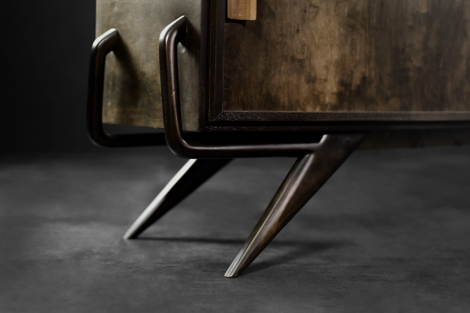 Mid-Century Scandinavian Modern Birch Sideboard with a Futuristic Base, 1960s