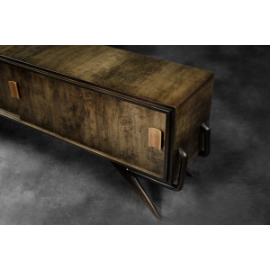 Mid-Century Scandinavian Modern Birch Sideboard with a Futuristic Base, 1960s