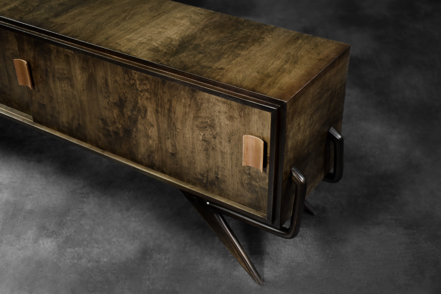 Mid-Century Scandinavian Modern Birch Sideboard with a Futuristic Base, 1960s