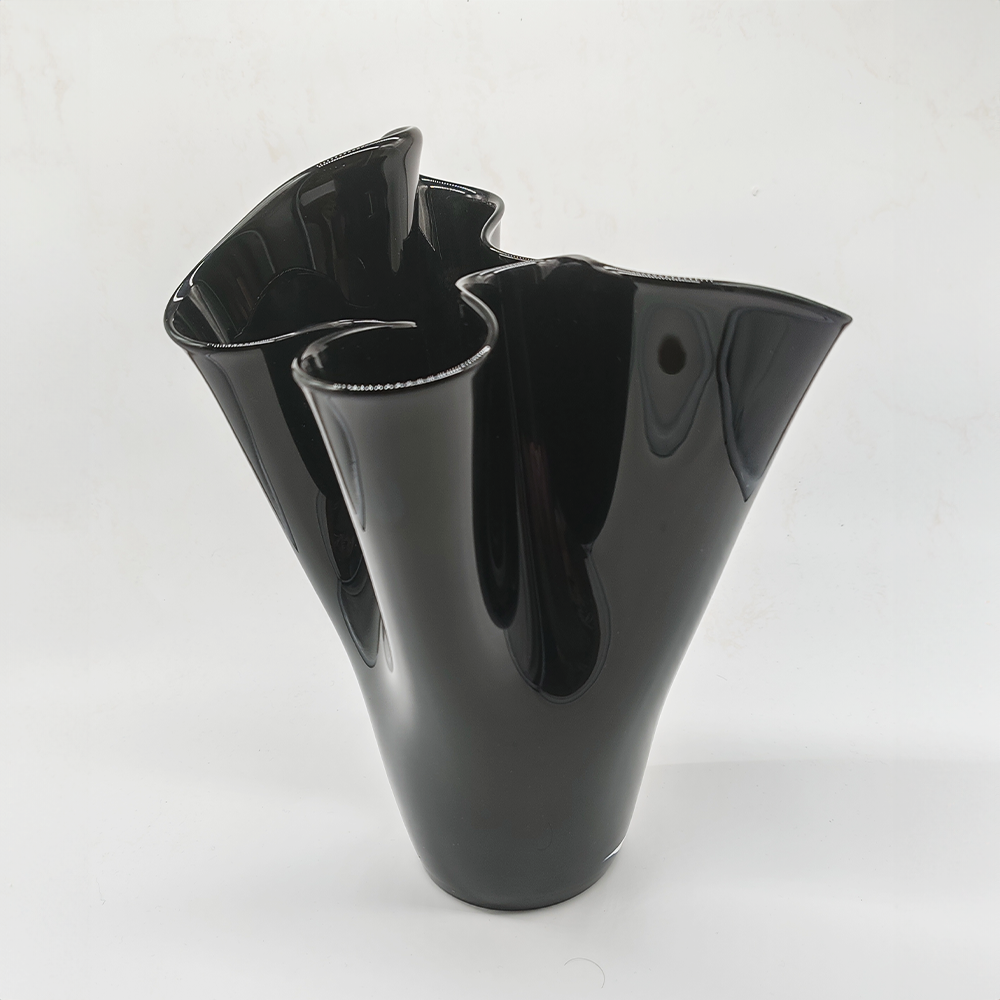 Vintage Big Jacketed Fazzoletto Vase in Murano Glass - 1960s