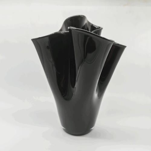 Vintage Big Jacketed Fazzoletto Vase in Murano Glass - 1960s