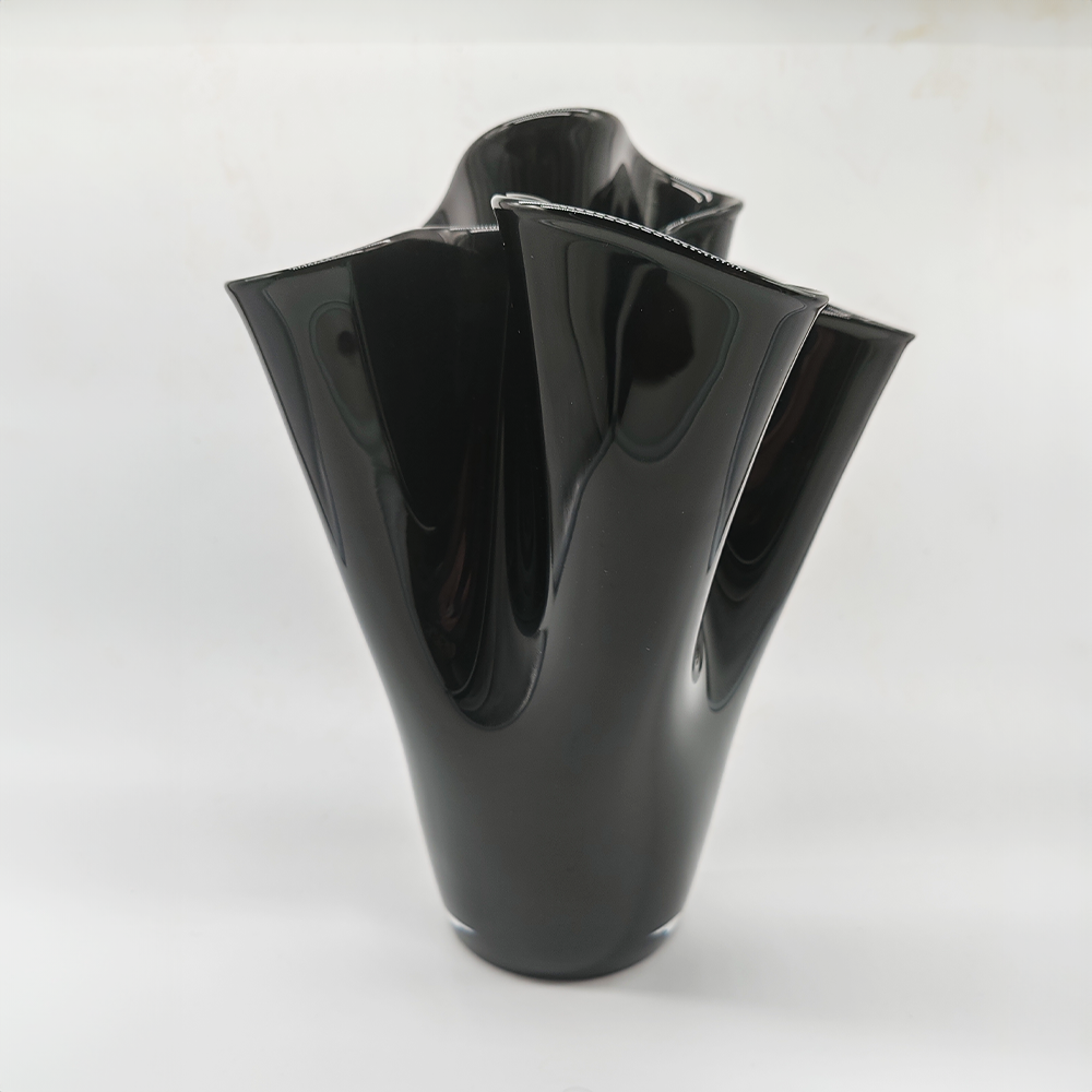Vintage Big Jacketed Fazzoletto Vase in Murano Glass - 1960s