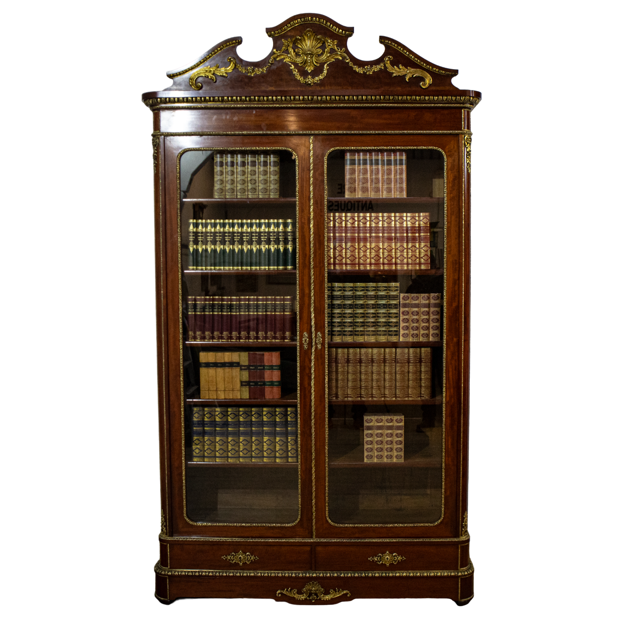 French Napoleon III Glazed Ormolu Bookcase