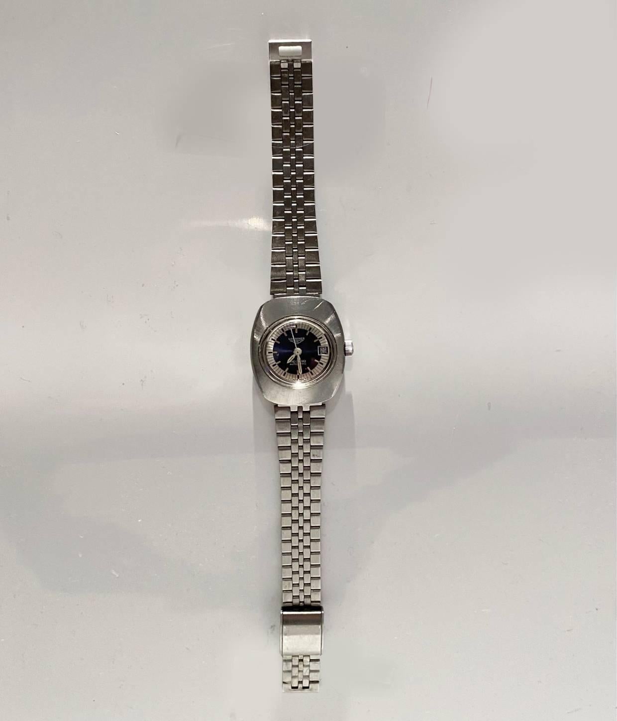 1970s Longines Record Automatic Steel Watch