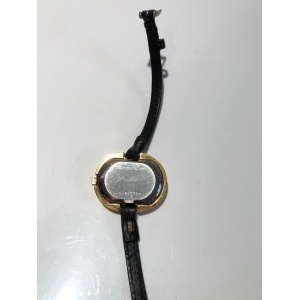 1970s Bulova for Christian Dior 14K Gold Plated Oval Green Dial Wristwatch