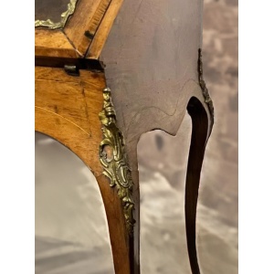 Antique Ladies French writing desk with hand painted facade by Henri Martin