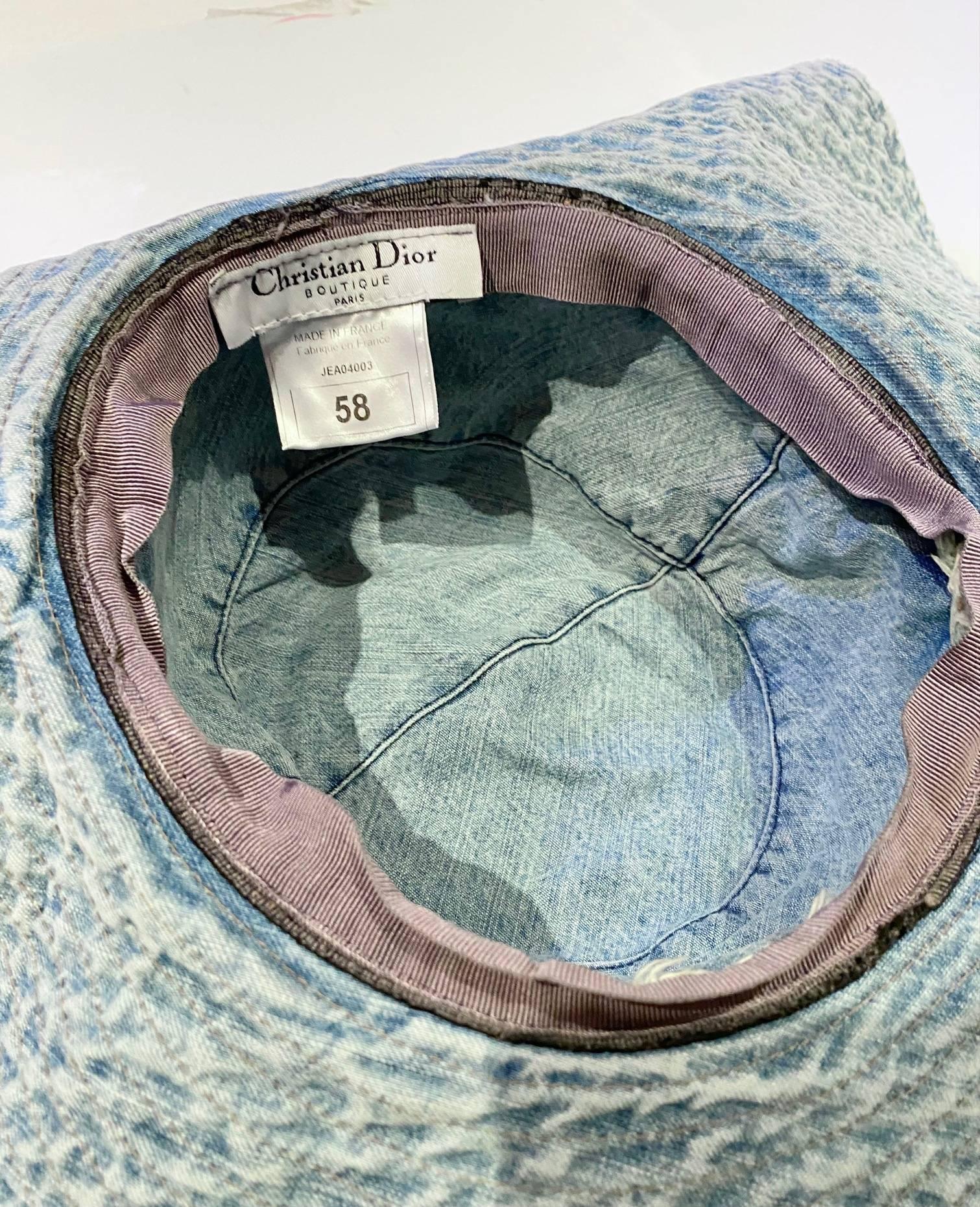 2000s Christian Dior Denim Sun Hat