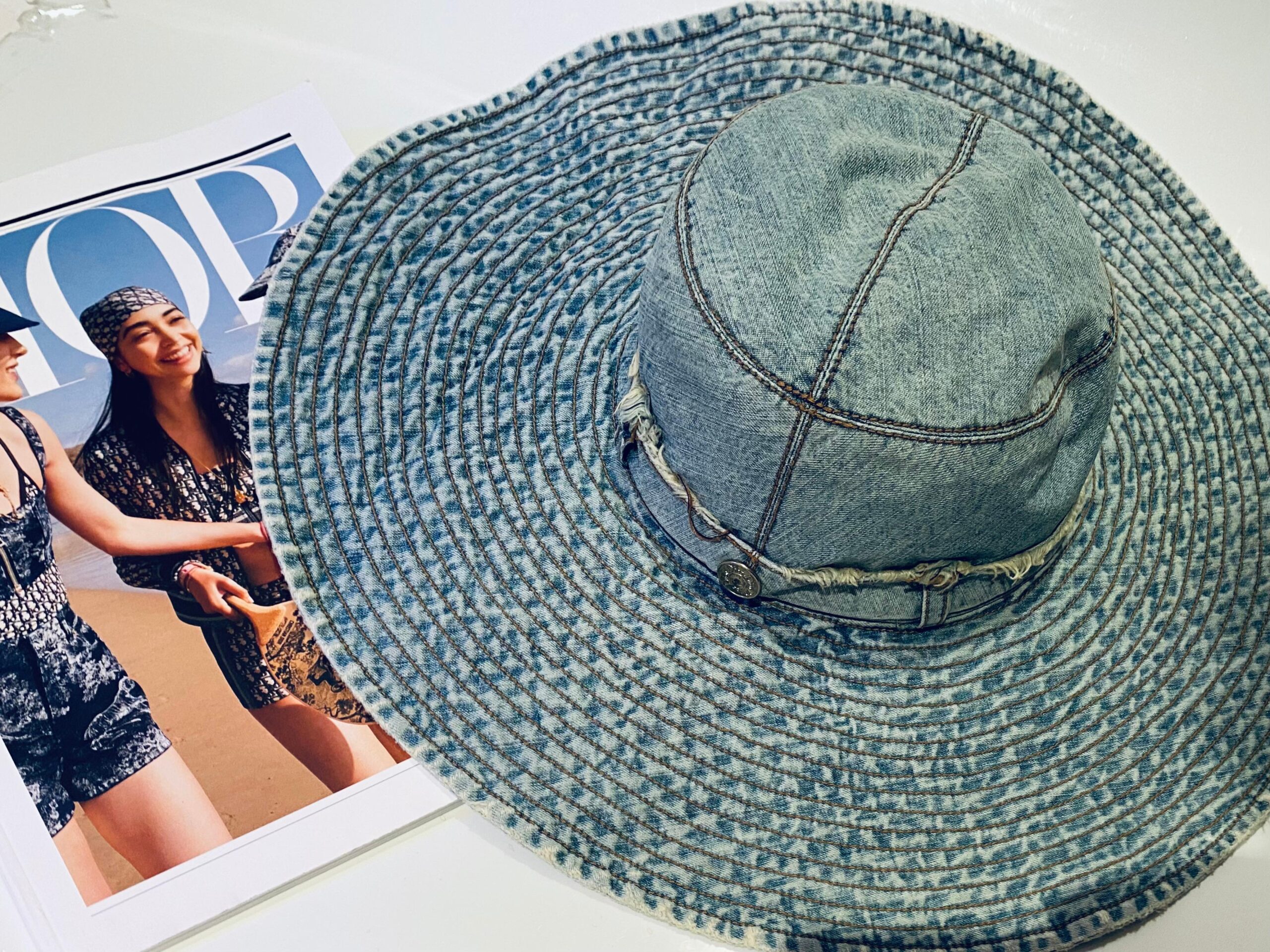 2000s Christian Dior Denim Sun Hat