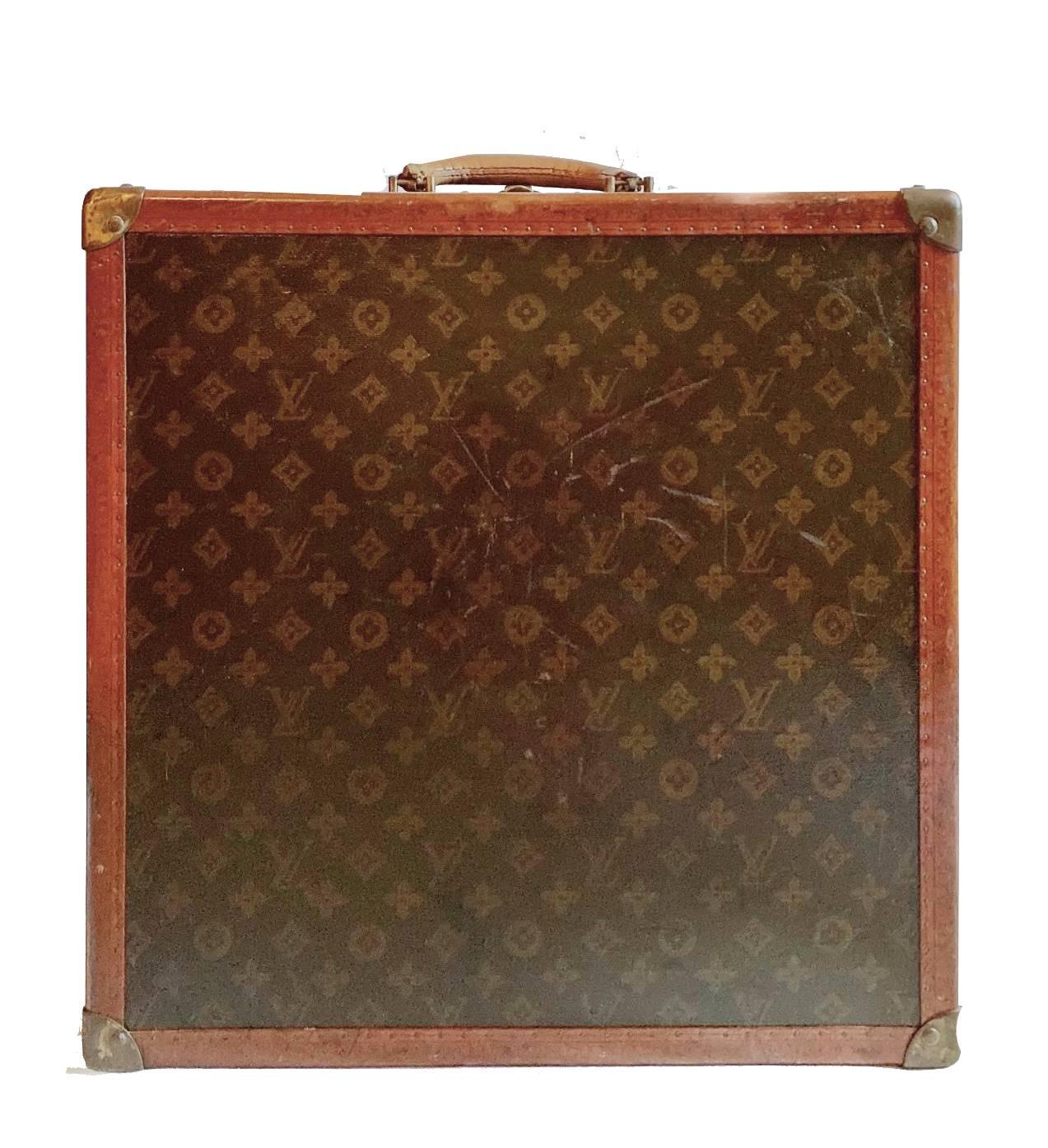 1940s Louis Vuitton Saks & Cy New York Leather Trunk