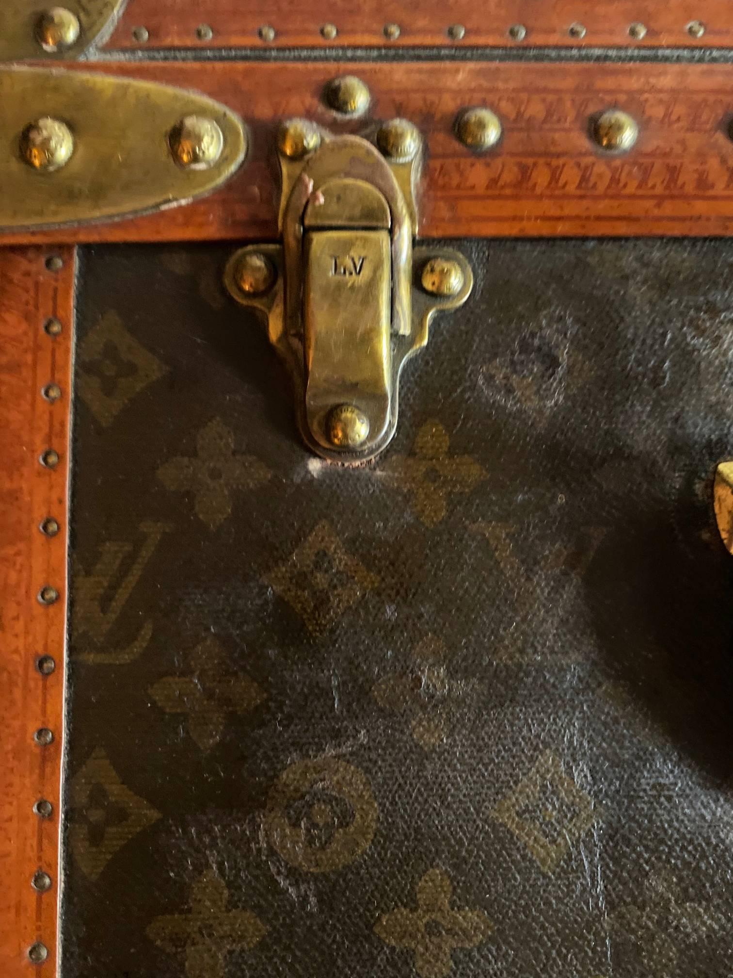 1940s Louis Vuitton Saks & Cy New York Leather Trunk