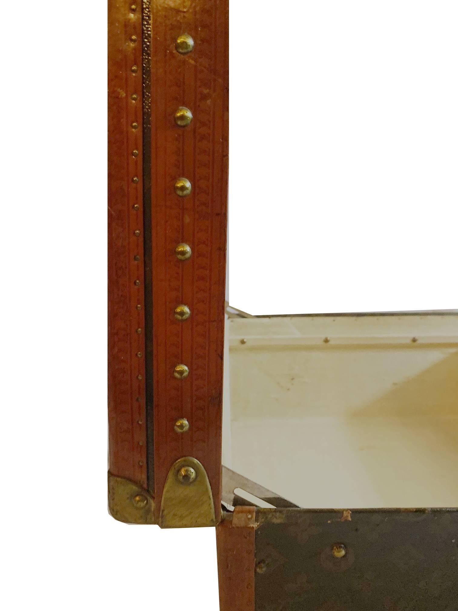 1940s Louis Vuitton Saks & Cy New York Leather Trunk
