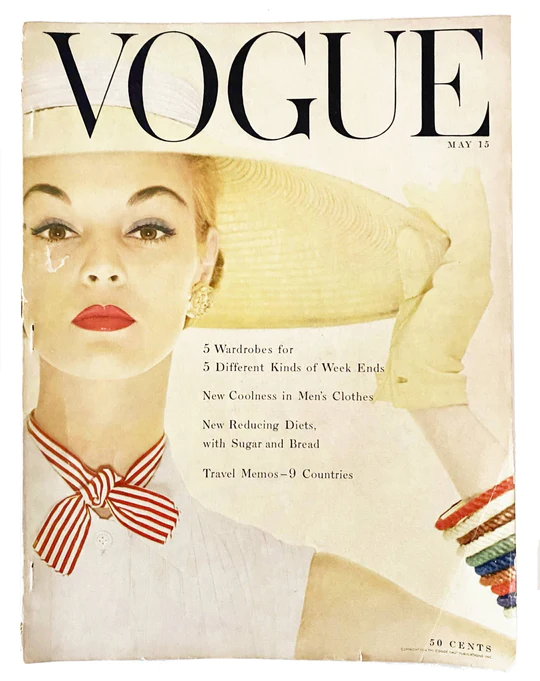 1954 American VOGUE USA January - COVER BY ERWIN BLUMENFELD