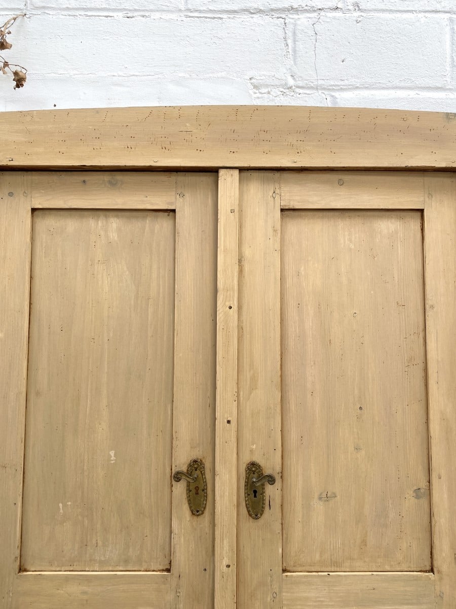 Antique European Pine Wardrobe Cupboard in Original Paint