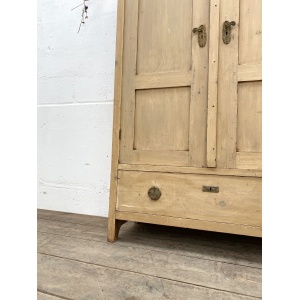 Antique European Pine Wardrobe Cupboard in Original Paint