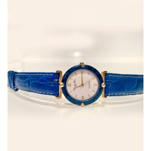 1980s Christian Dior Blue Stone Dial Quartz Watch
