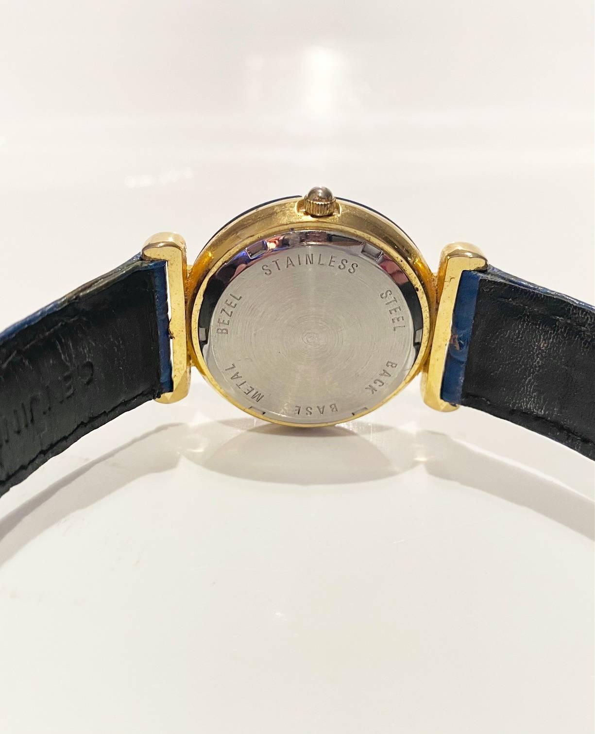 1980s Christian Dior Blue Stone Dial Quartz Watch