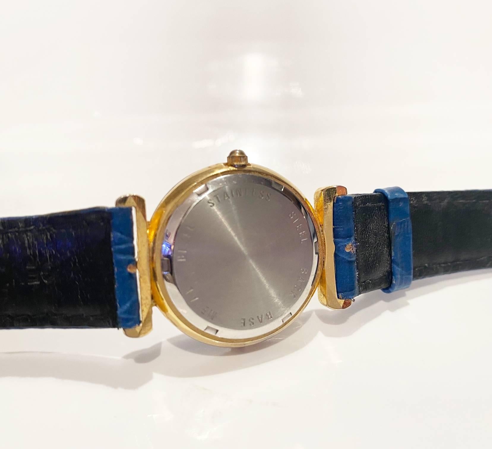 1980s Christian Dior Blue Stone Dial Quartz Watch