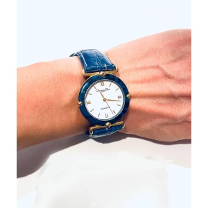 1980s Christian Dior Blue Stone Dial Quartz Watch