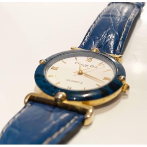 1980s Christian Dior Blue Stone Dial Quartz Watch
