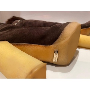 2000s Gucci Brown Suede Knee-Length Heeled Boots