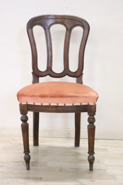 19th Century Chair in Beech Wood with Velvet Seat - Image 3