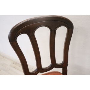 19th Century Chair in Beech Wood with Velvet Seat